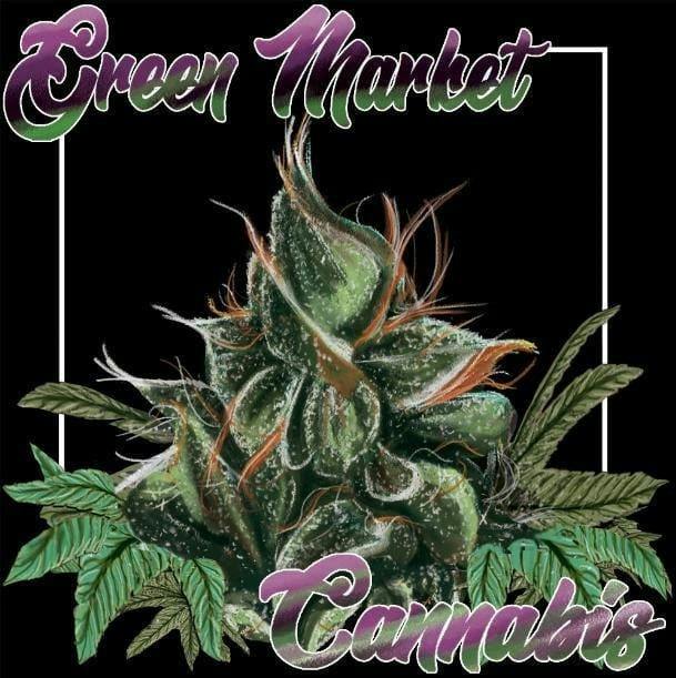 Green Market Juicy Graffiti Bud (Black) Shirt - Small