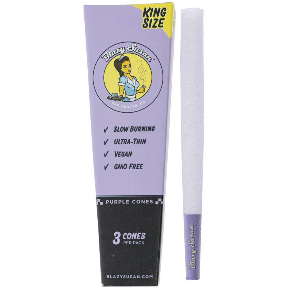 Blazy Susan | Cones | King size | 3 PK | Purple at North Shore Dispensary