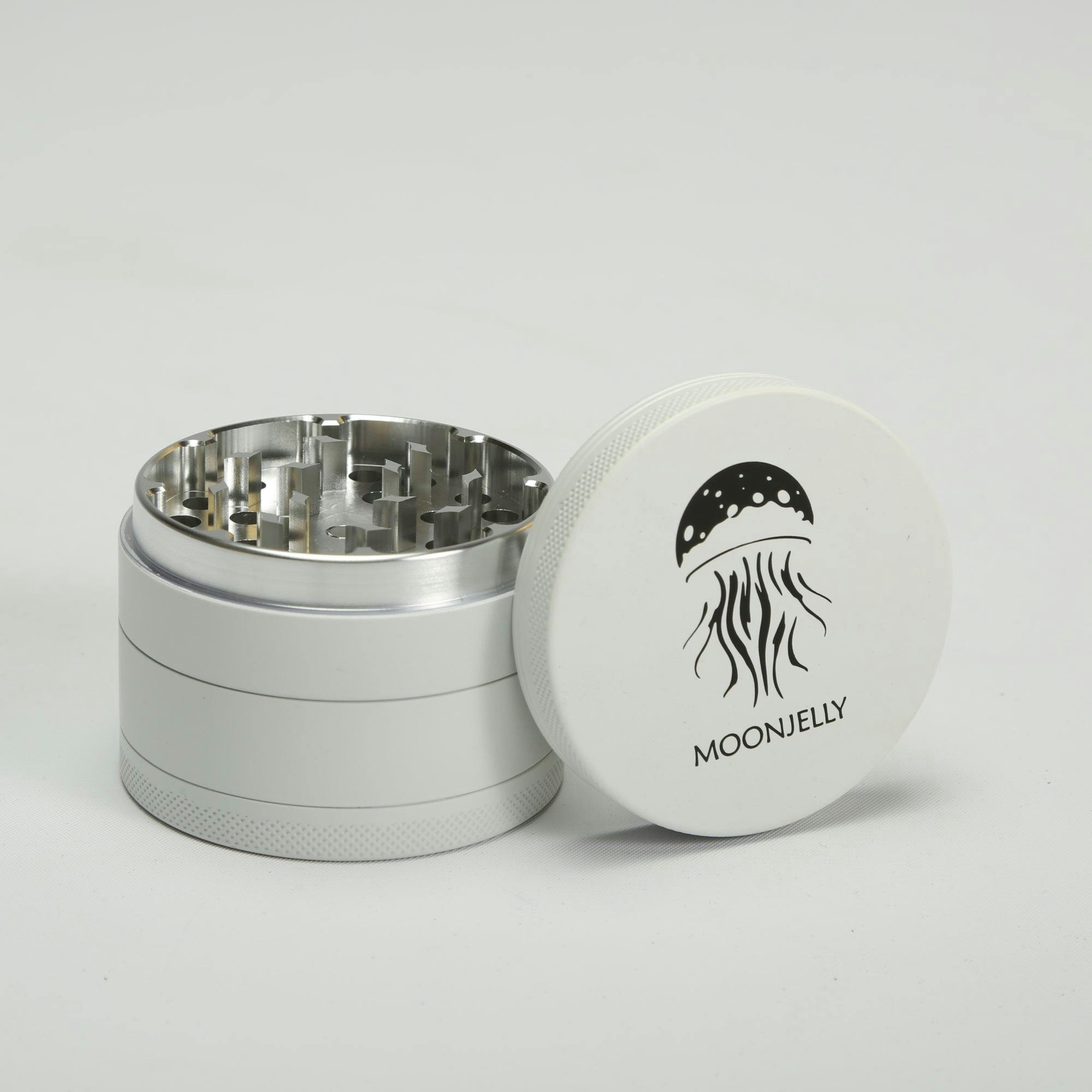MOONJELLY | Soft-touch Aluminum Grinder | White/Silver