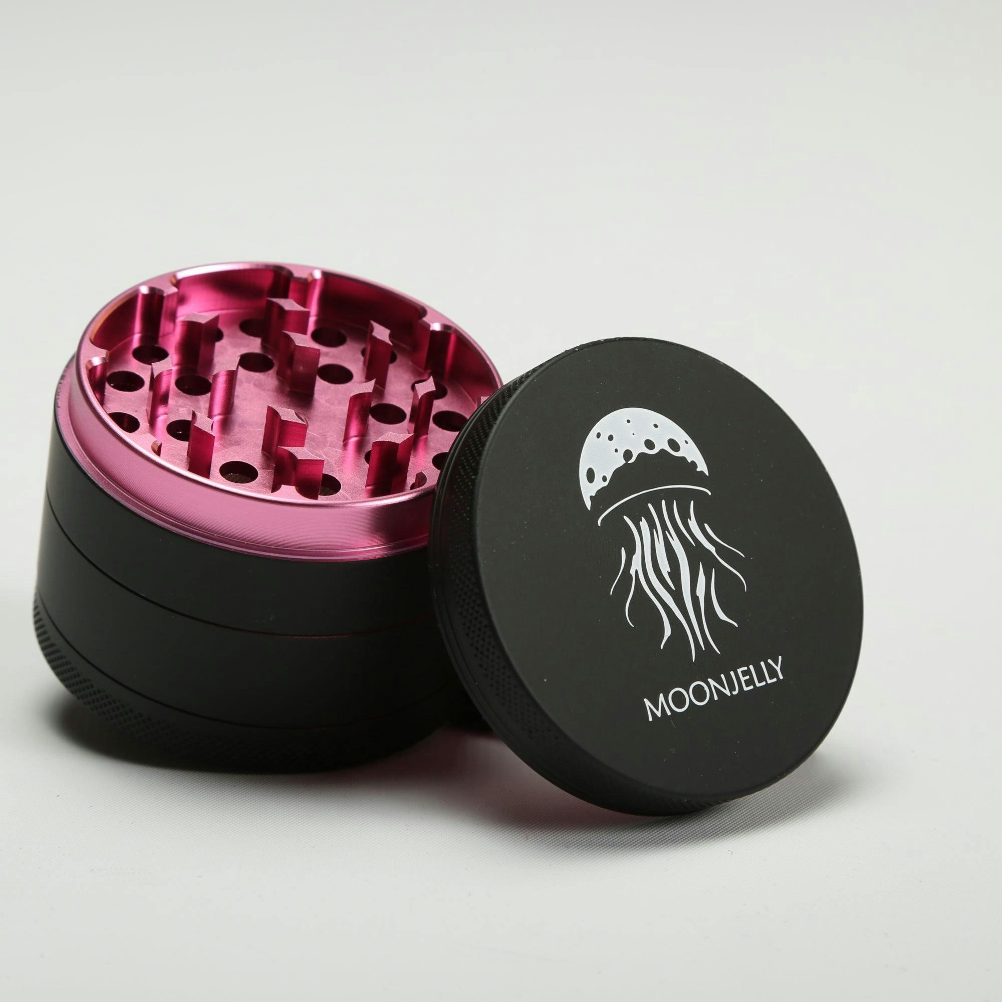 MOONJELLY | Soft-touch Aluminum Grinder | Black/Pink