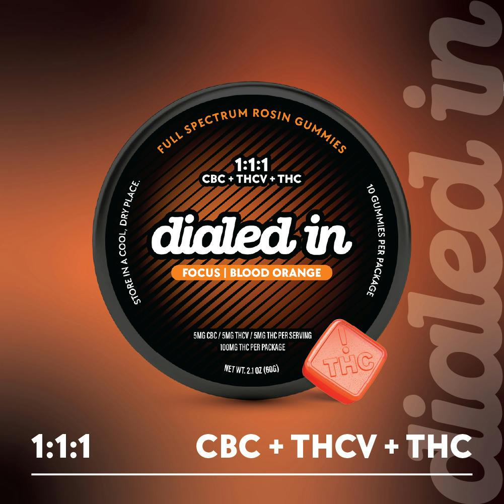 Dialed In · Rosin Gummies 1:1:1 · Focus