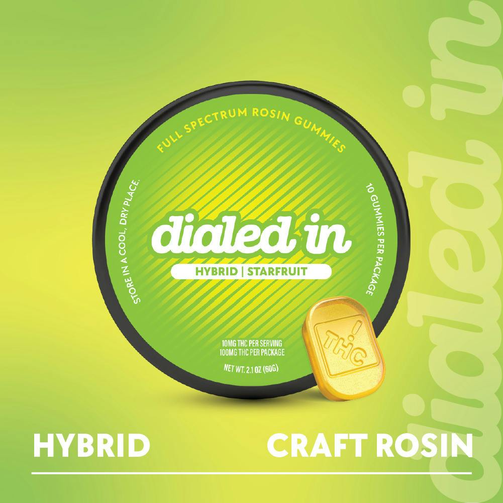Dialed In - Rosin Gummies - StarFruit (H) (100mg THC)