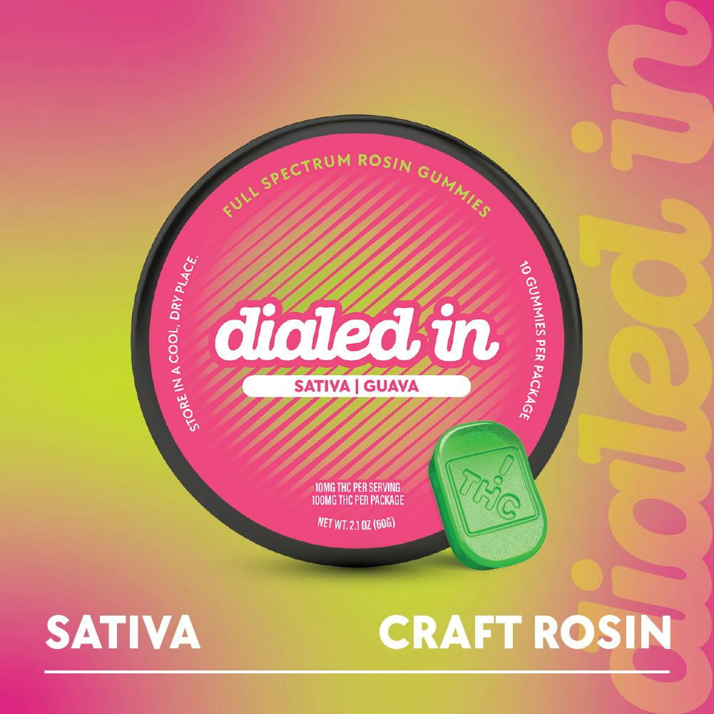 Dialed In - Rosin Gummies - Guava (S) (100mg THC)