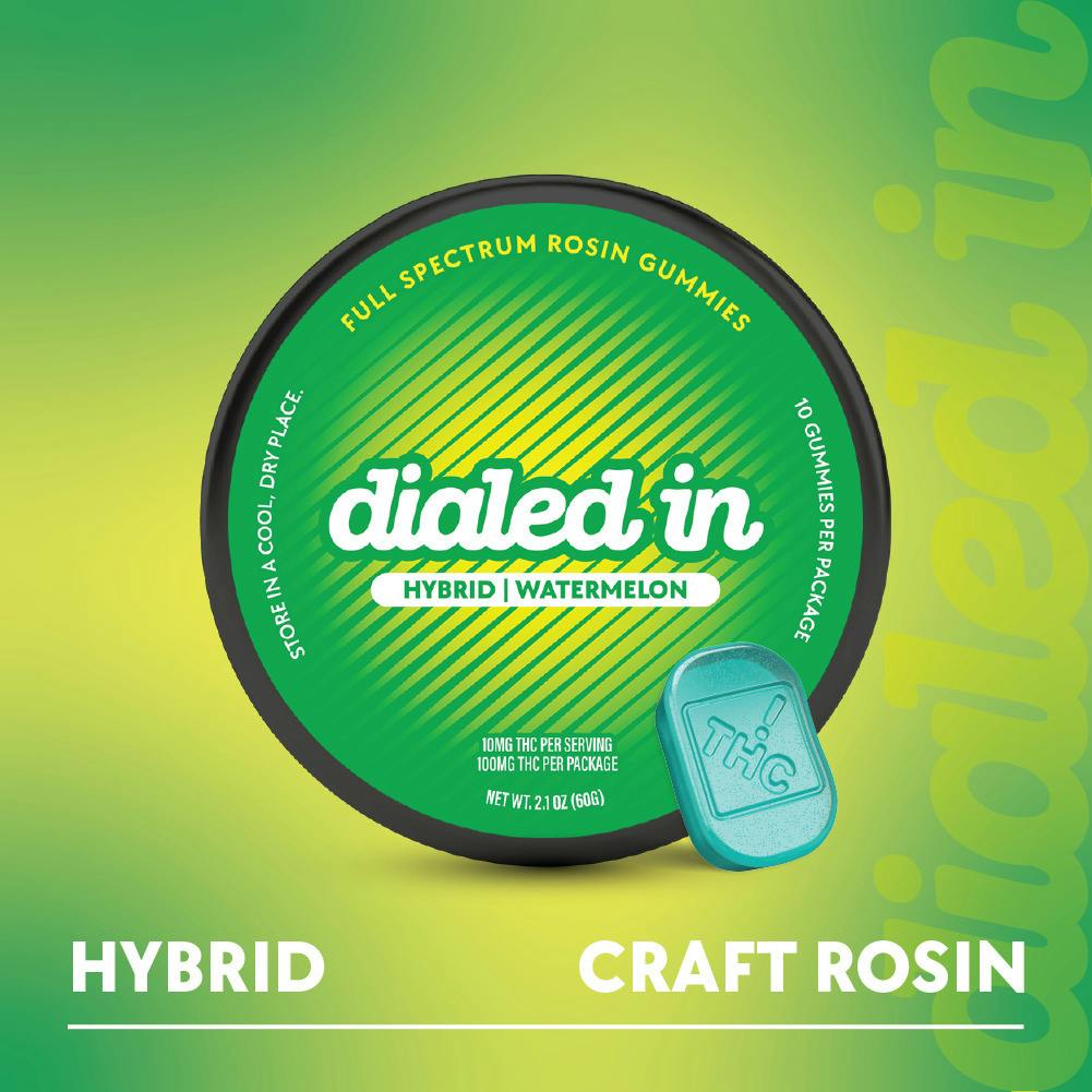Dialed In - Rosin Gummies - Watermelon (H) (100mg THC)