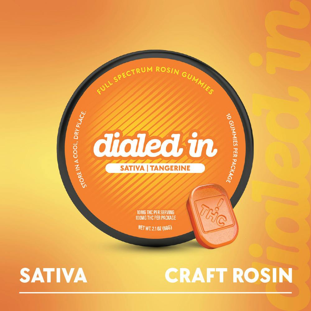 Dialed In - Rosin Gummies - Tangerine (S) (100mg THC)