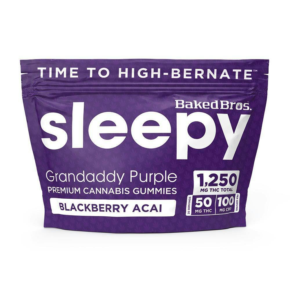Baked Bros - Gummies 2:1 - Sleepy Blackberry Acai (I) (2500mg CBD/1250mg THC)