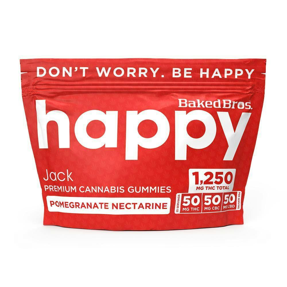 Baked Bros - Gummies 1:1:1 - Happy Pomegranate Nectar (S) (1250mg THC/CBD/CBC)