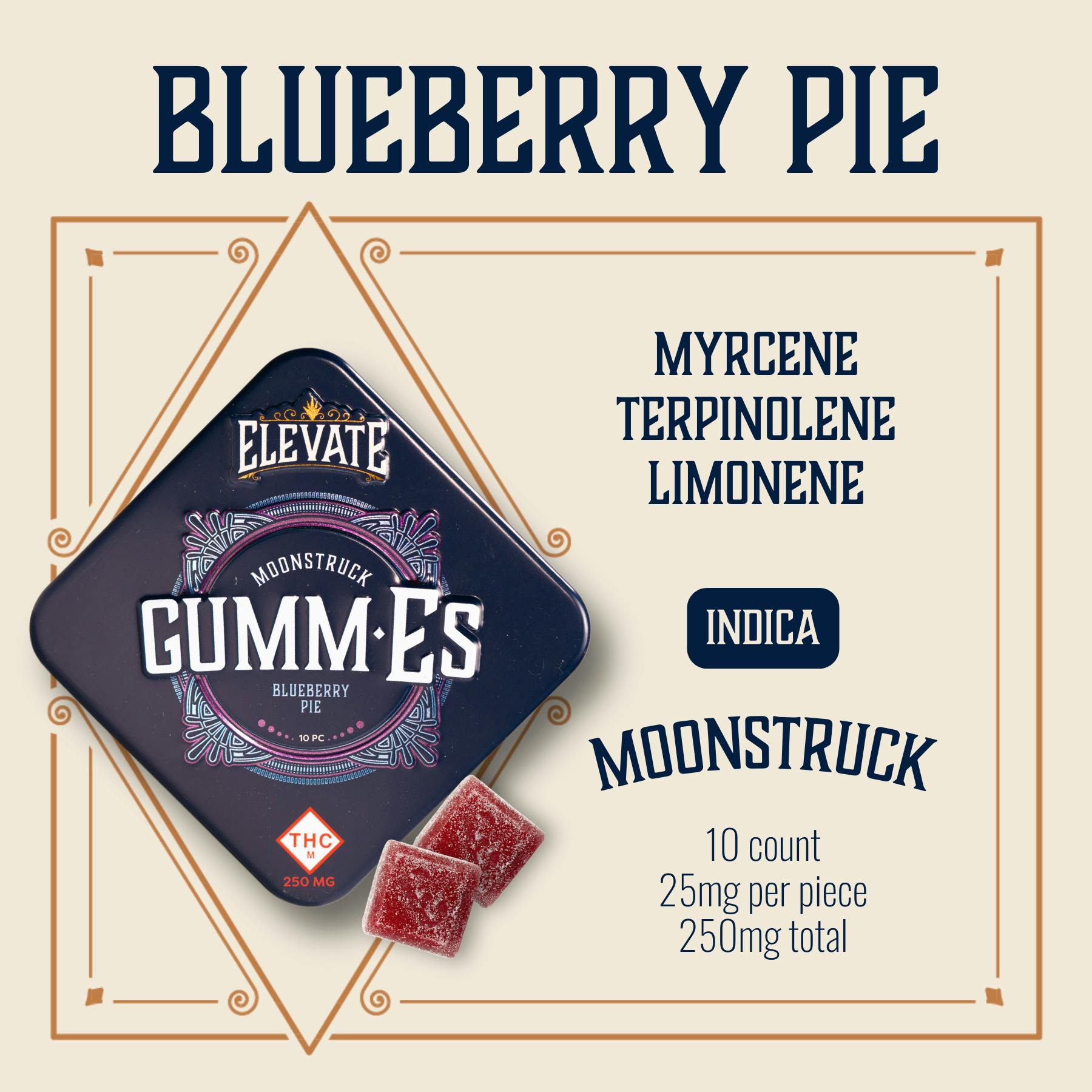Elevate | Gummies | Blueberry Pie 10pk 250mg