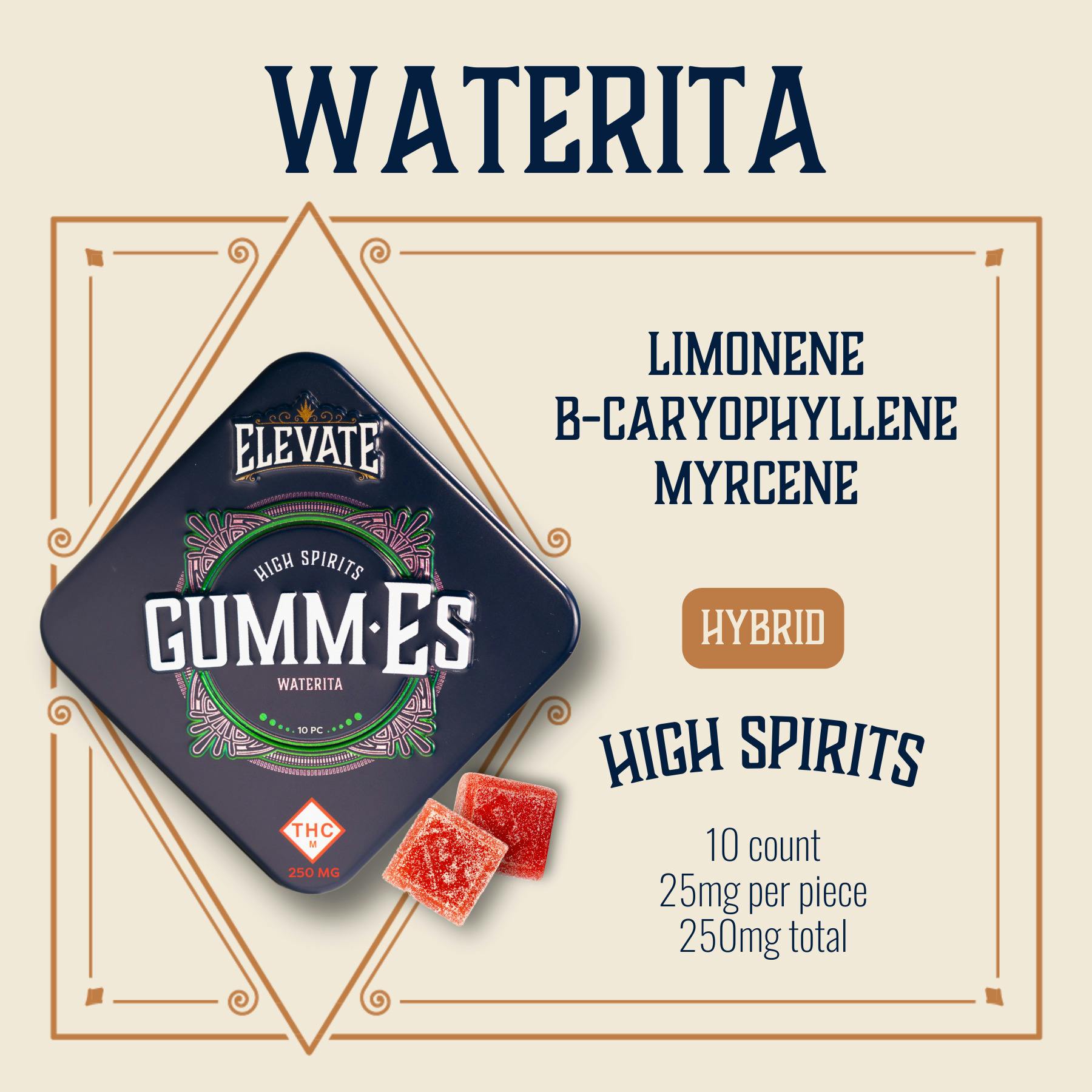 Elevate | Gummies | Waterita 10pk 250mg