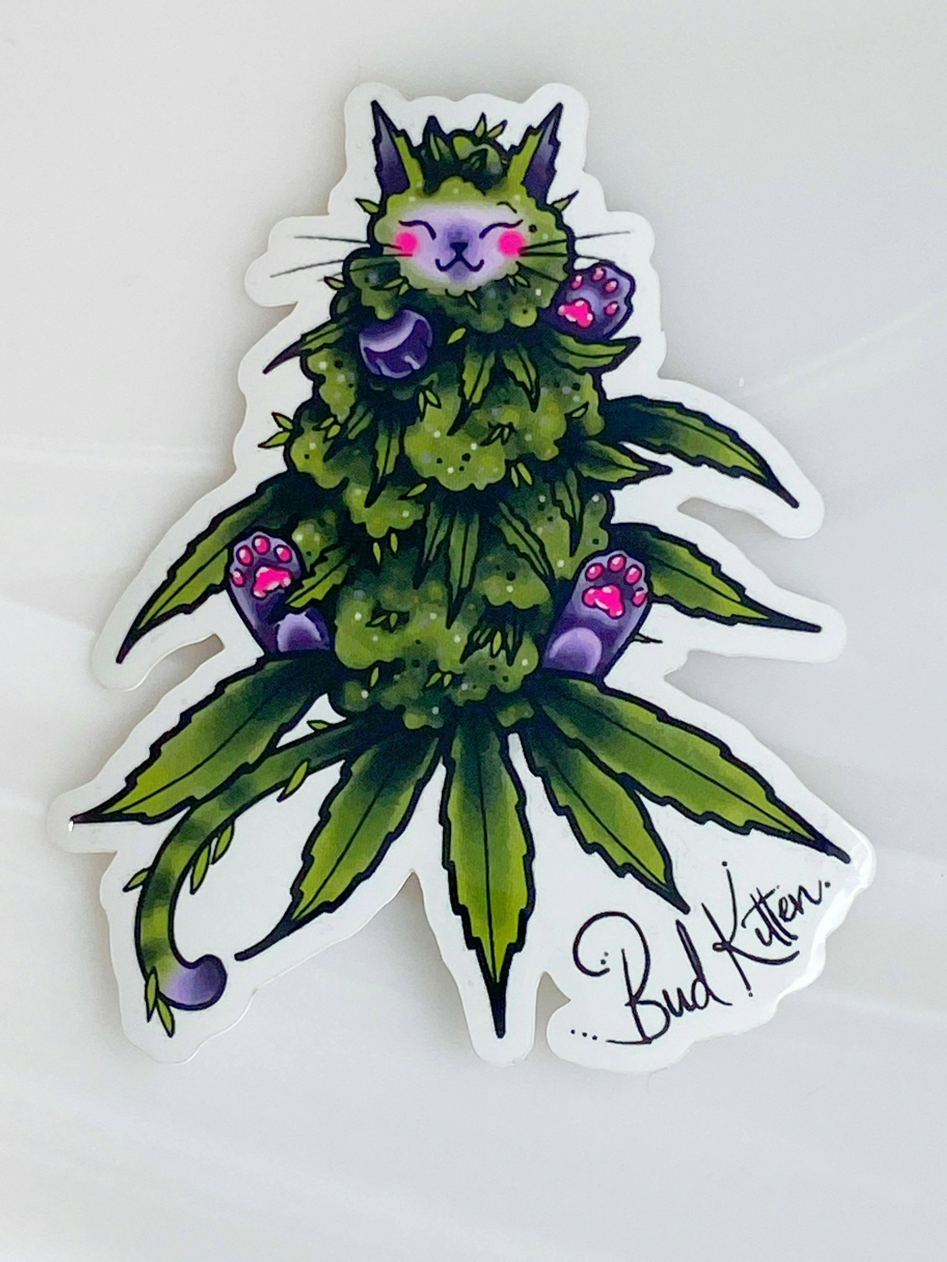 Bud Kitten Sticker - Green