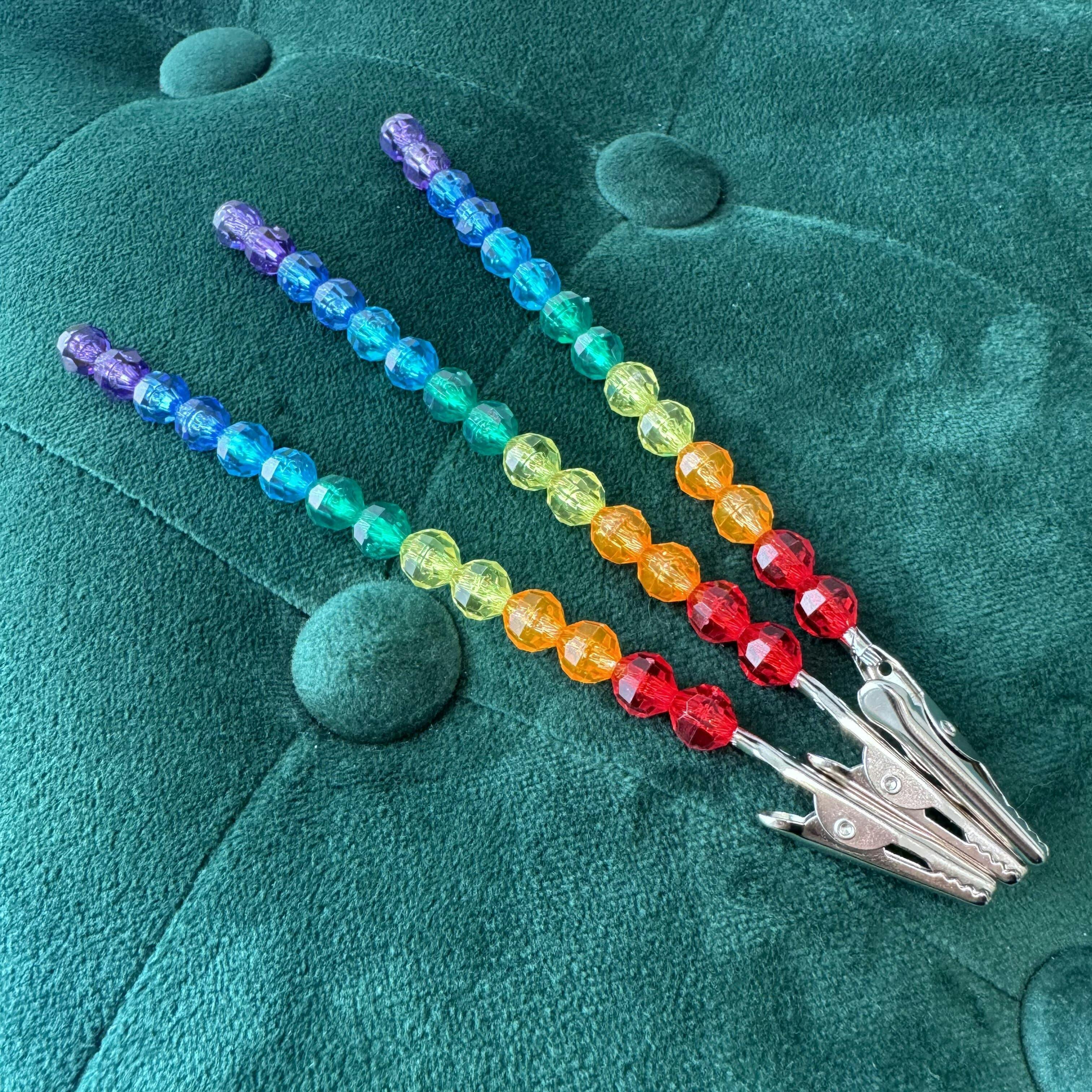 Rainbow Beaded Roach Clip