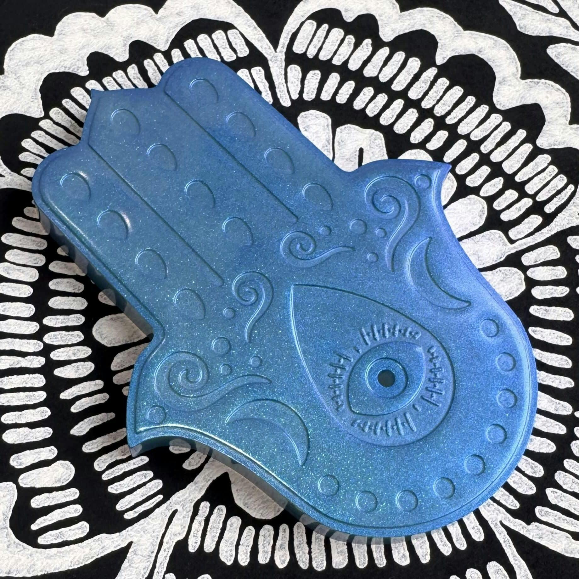 Palm Incense Burner - Blue Shimmer