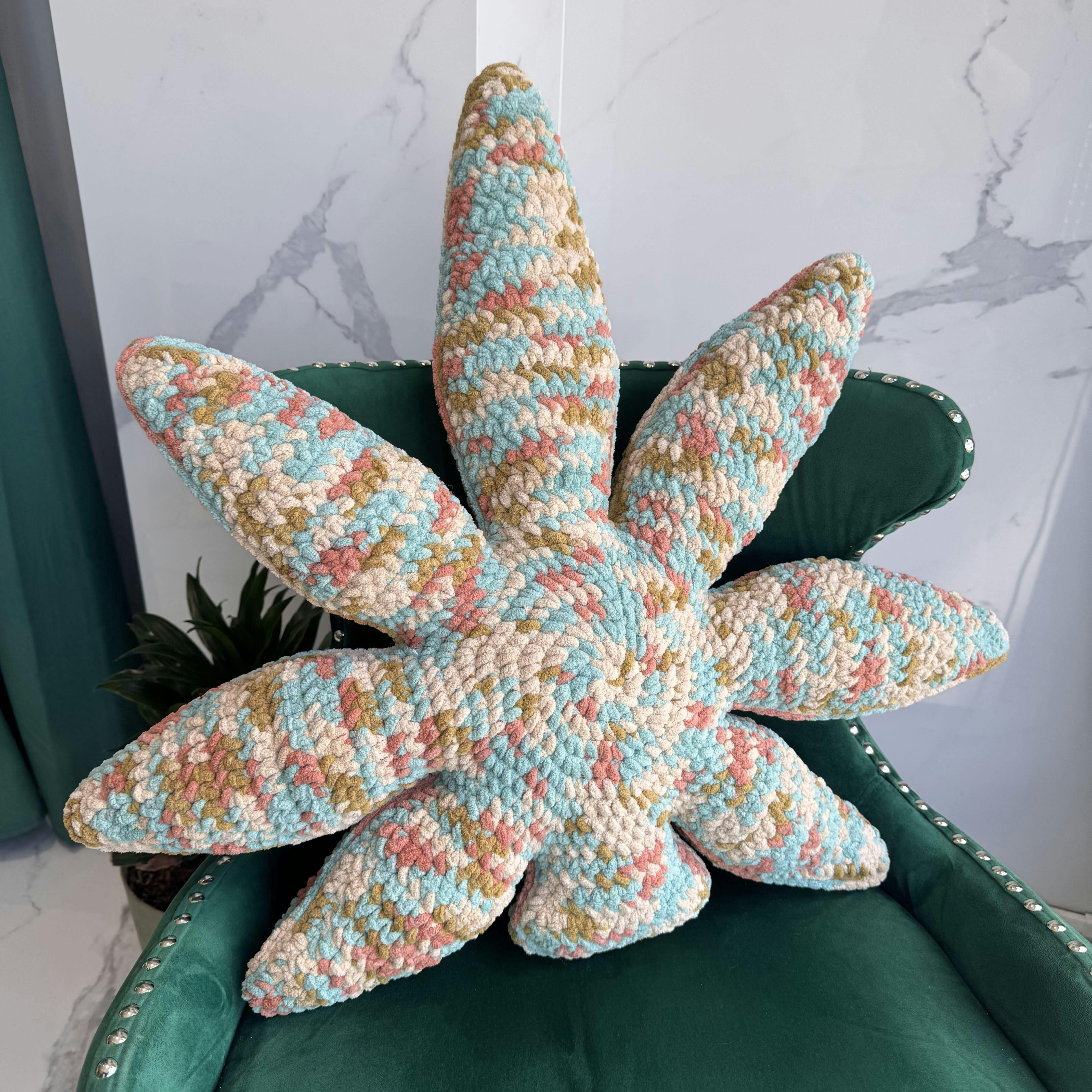 Giant Southern Teal Weed Leaf Pillow
