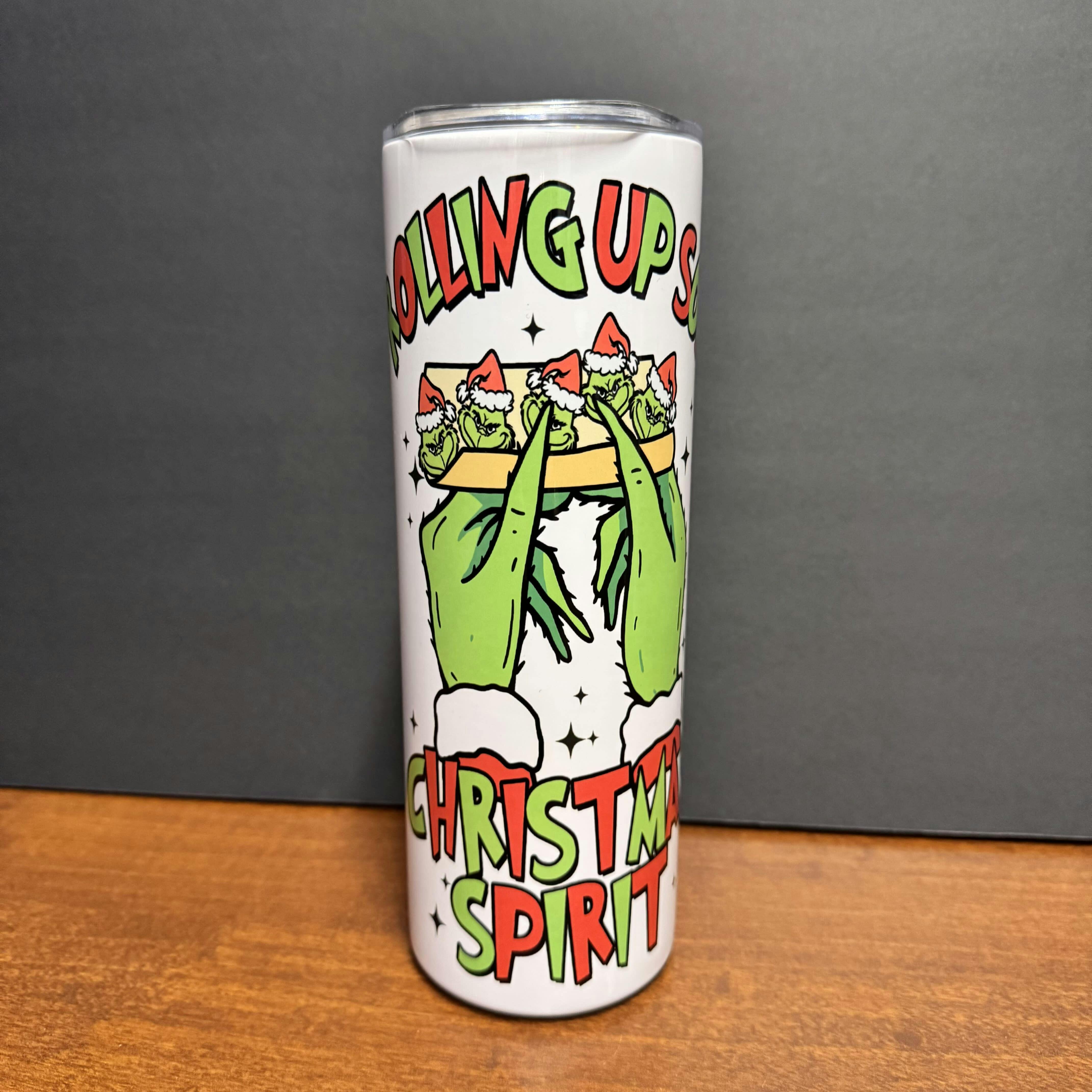 Grinch Rolling Stainless Steel Straw Tumbler