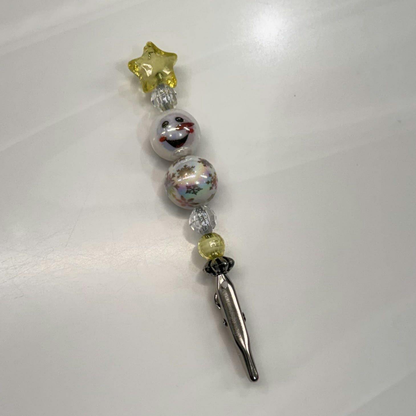 Yellow Christmas Snowman Roach Clip