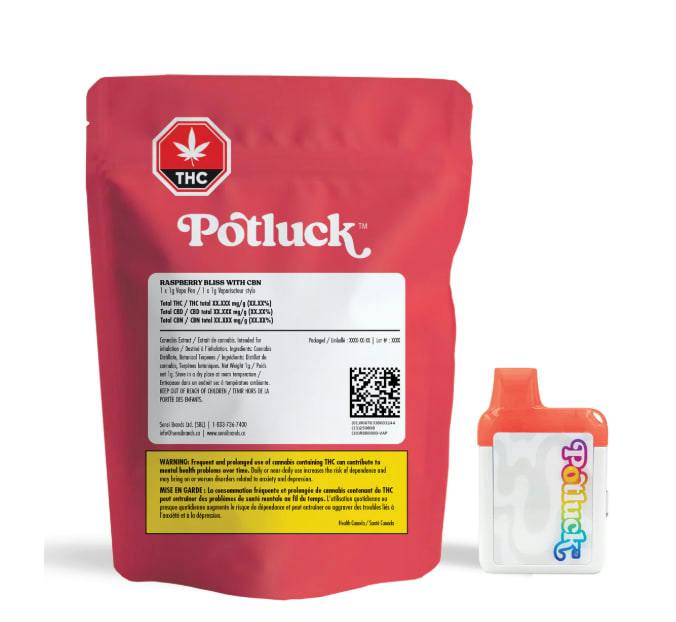 Potluck - Razzberry Bliss CBN Disposable 1g (D24)