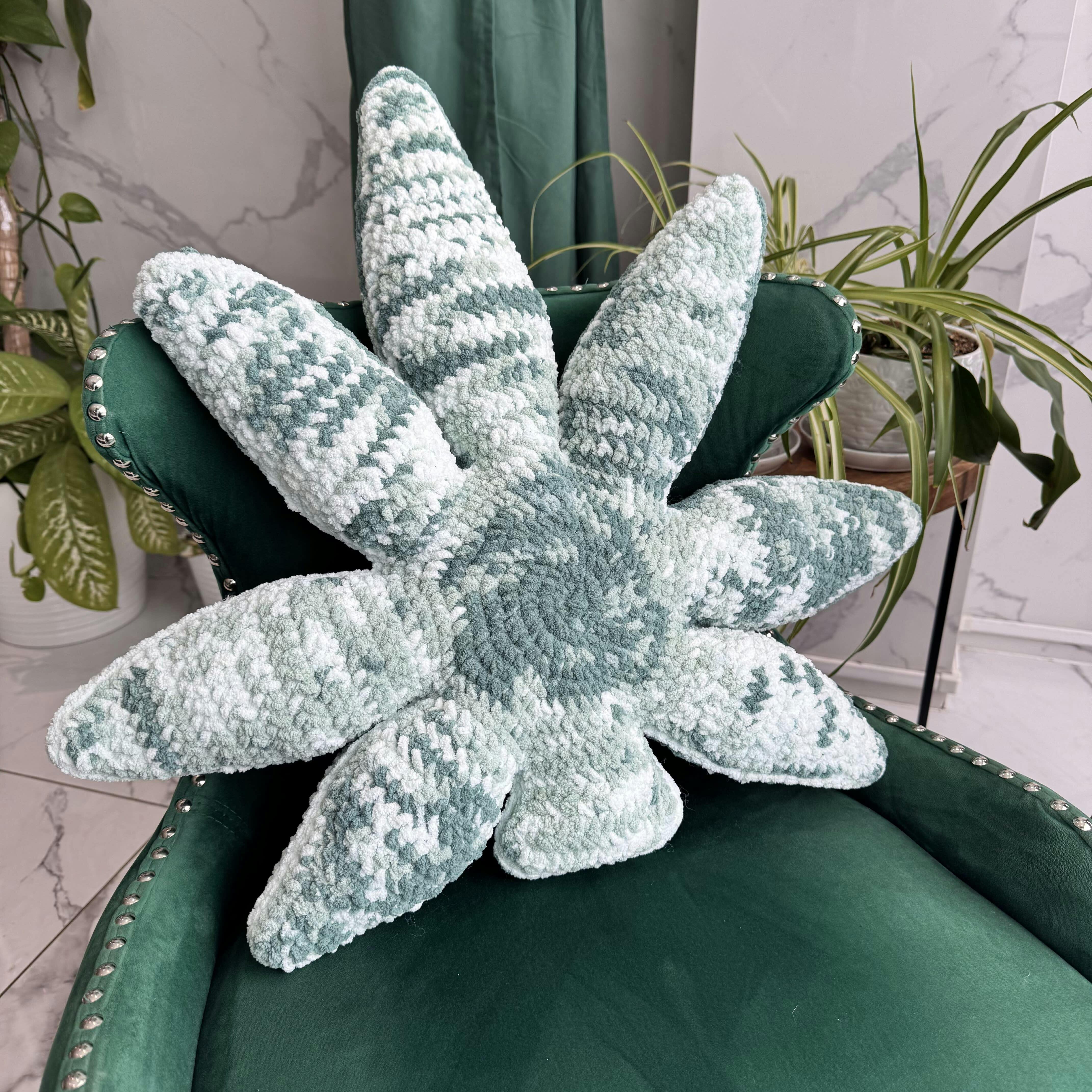 Giant Frosty Kush Weed Leaf Pillow