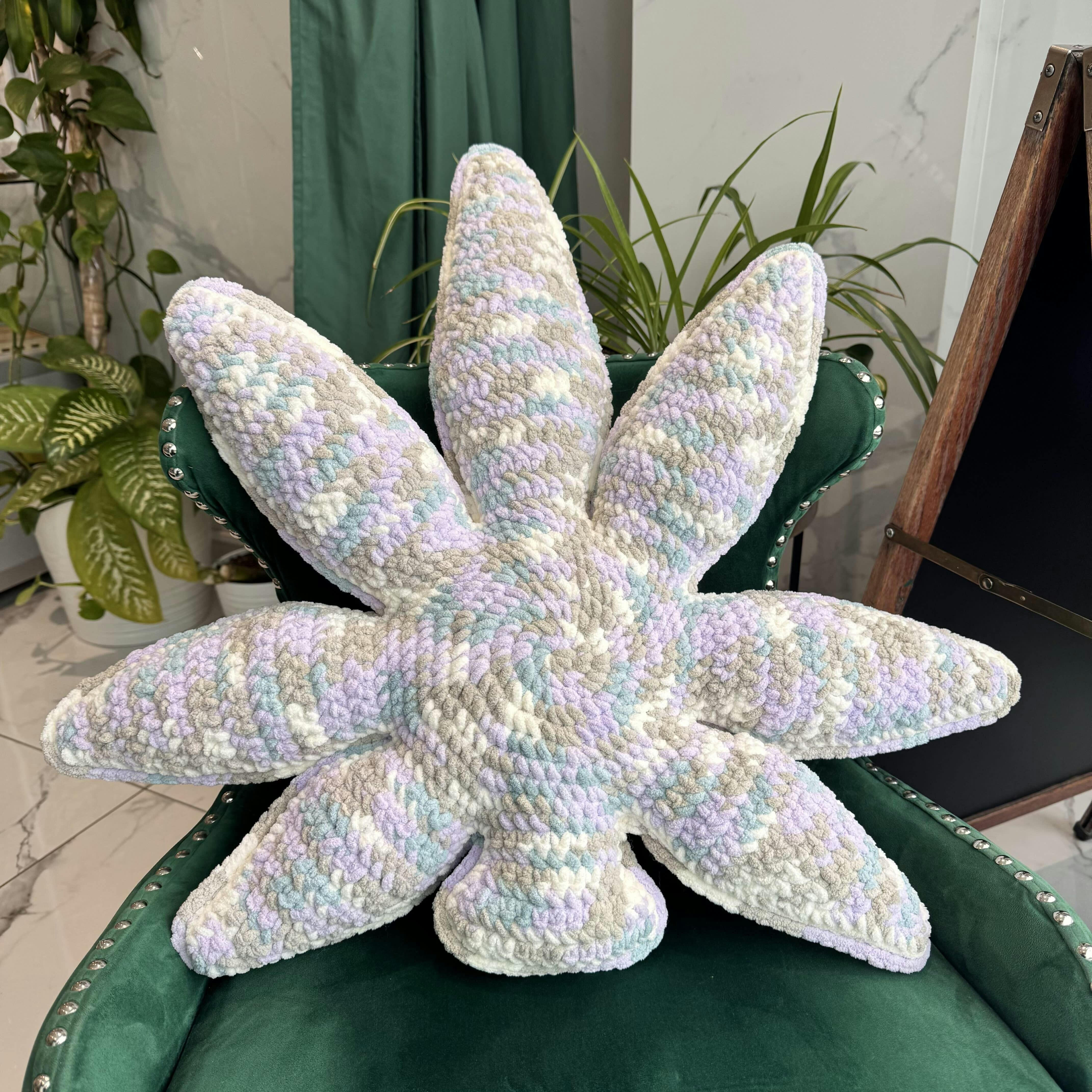 Giant Pastel Kush Weed Leaf Pillow