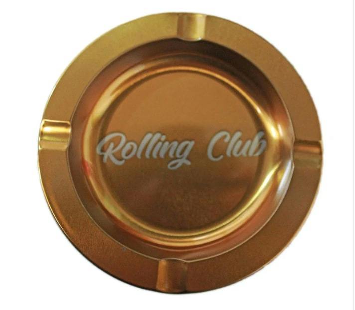 Rolling Club Small Gold Metal Ashtray
