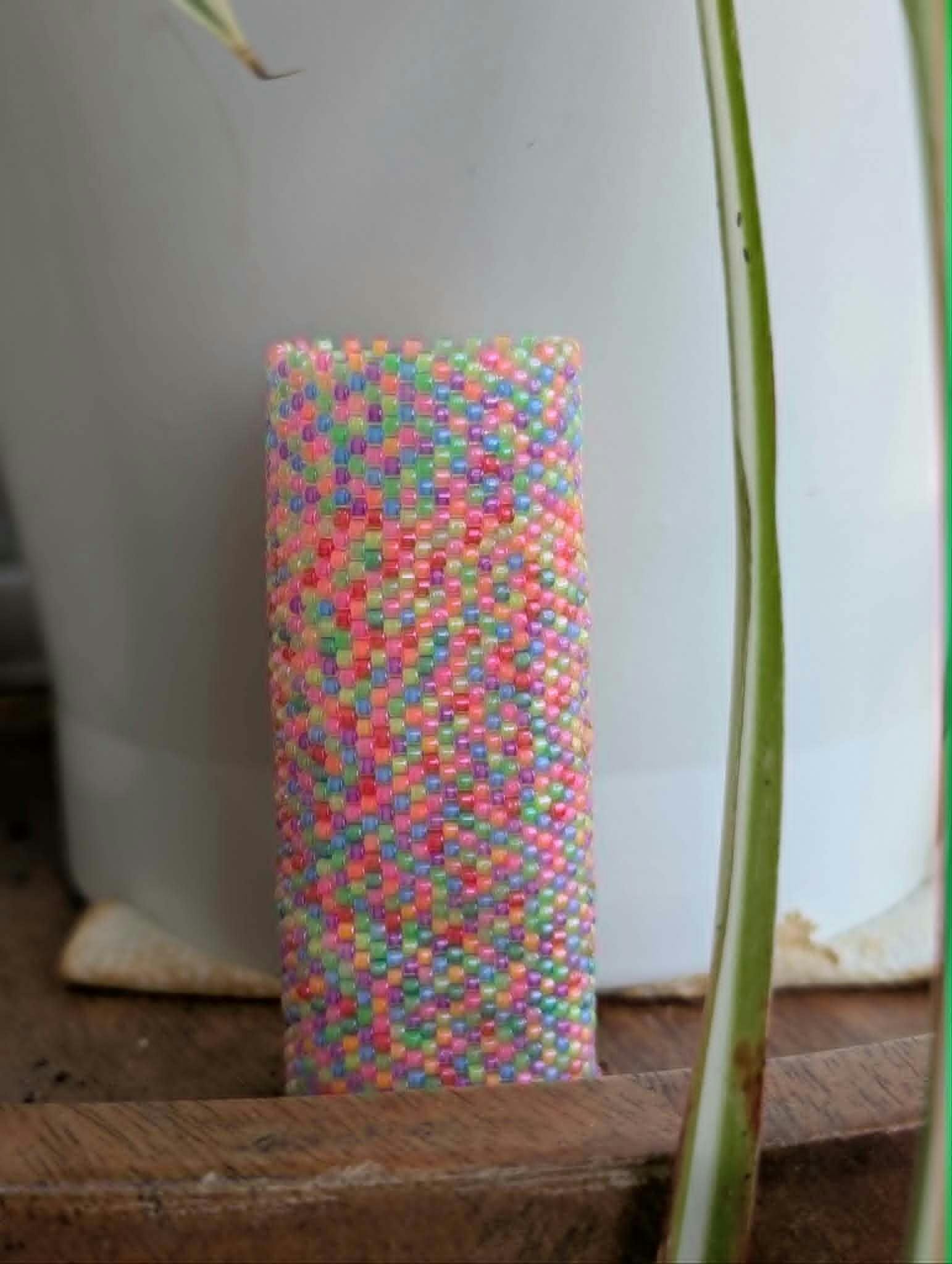 Beaded UV Reactive Colorful Lighter Sleeve