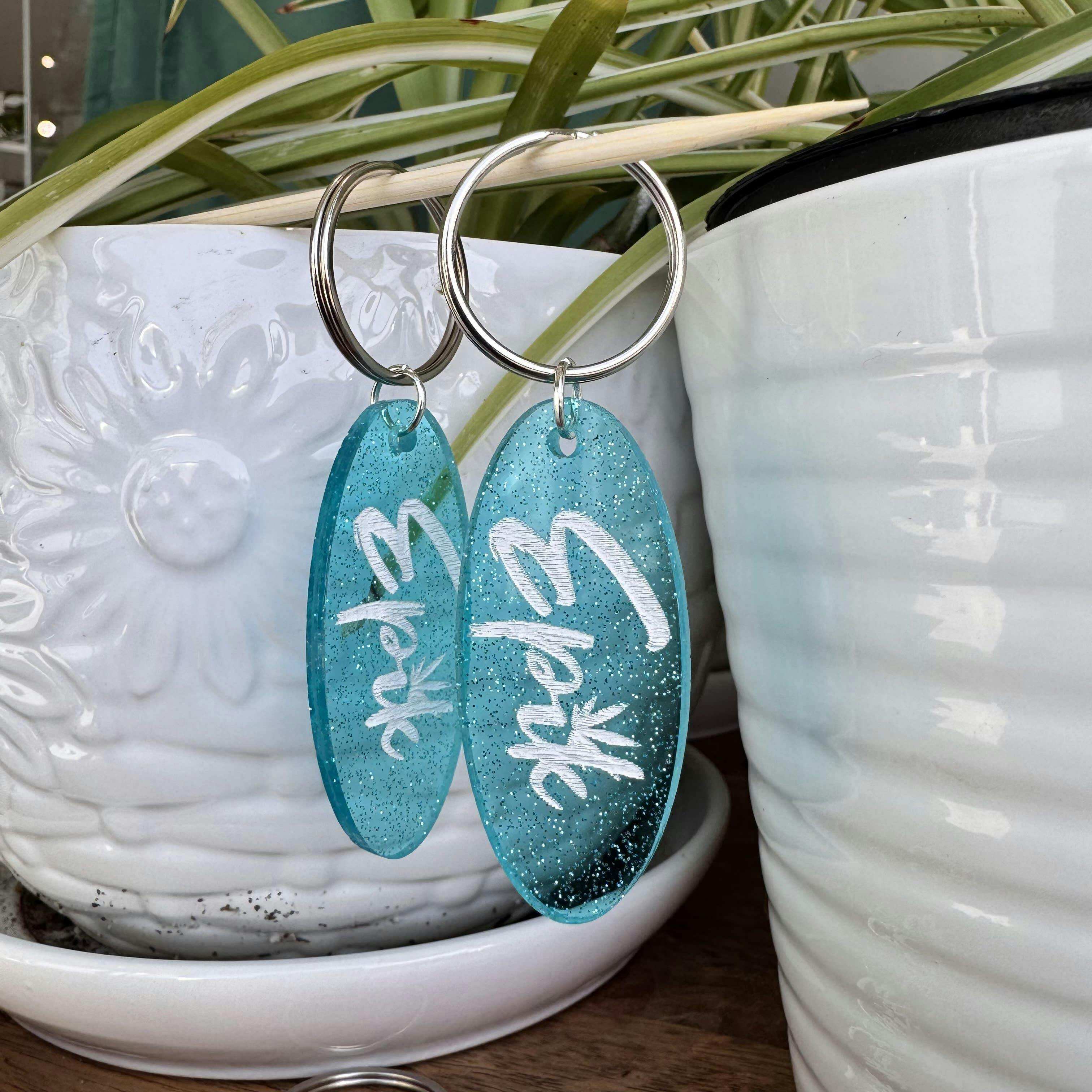 Teal Oval Epik Keychain