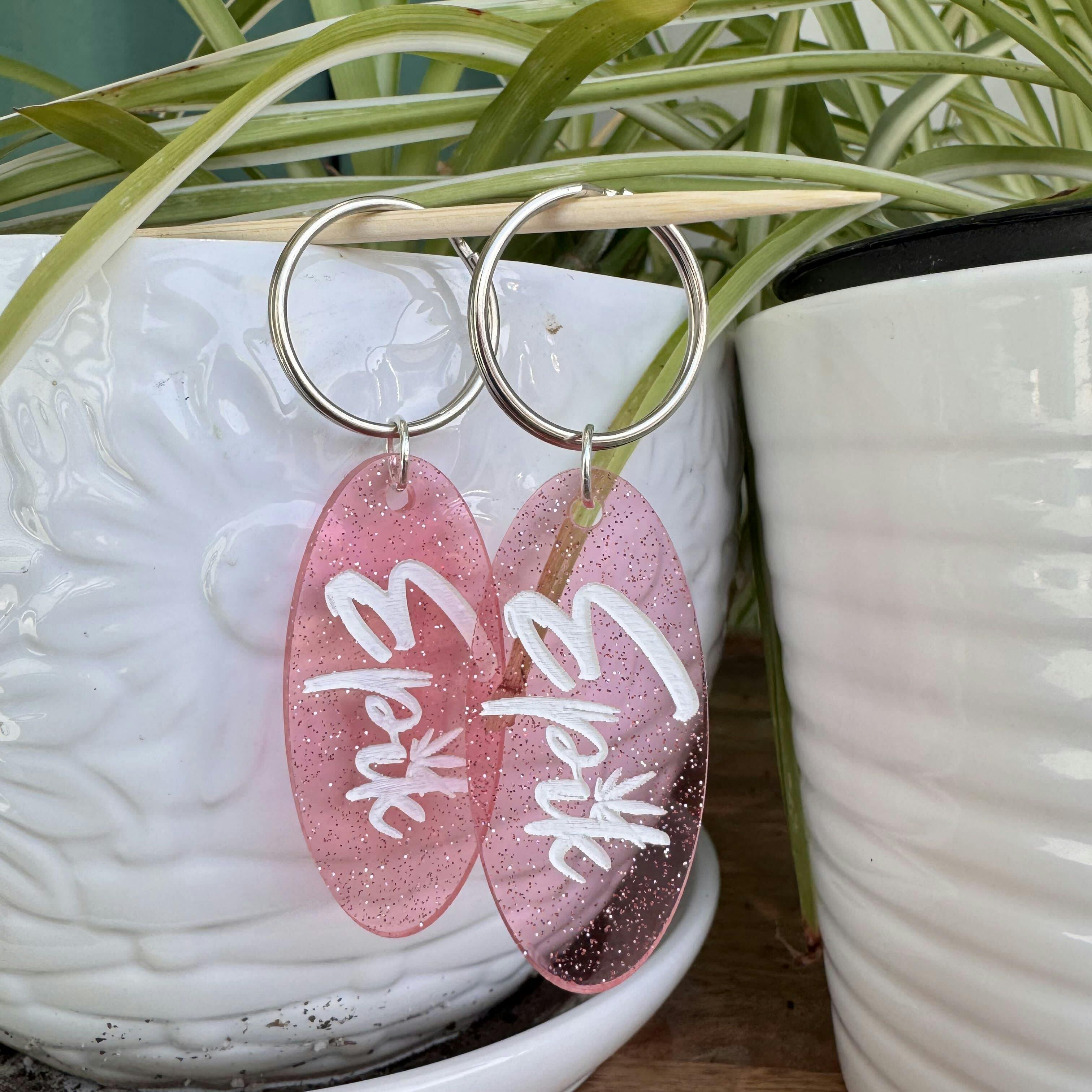 Pink Oval Epik Keychain