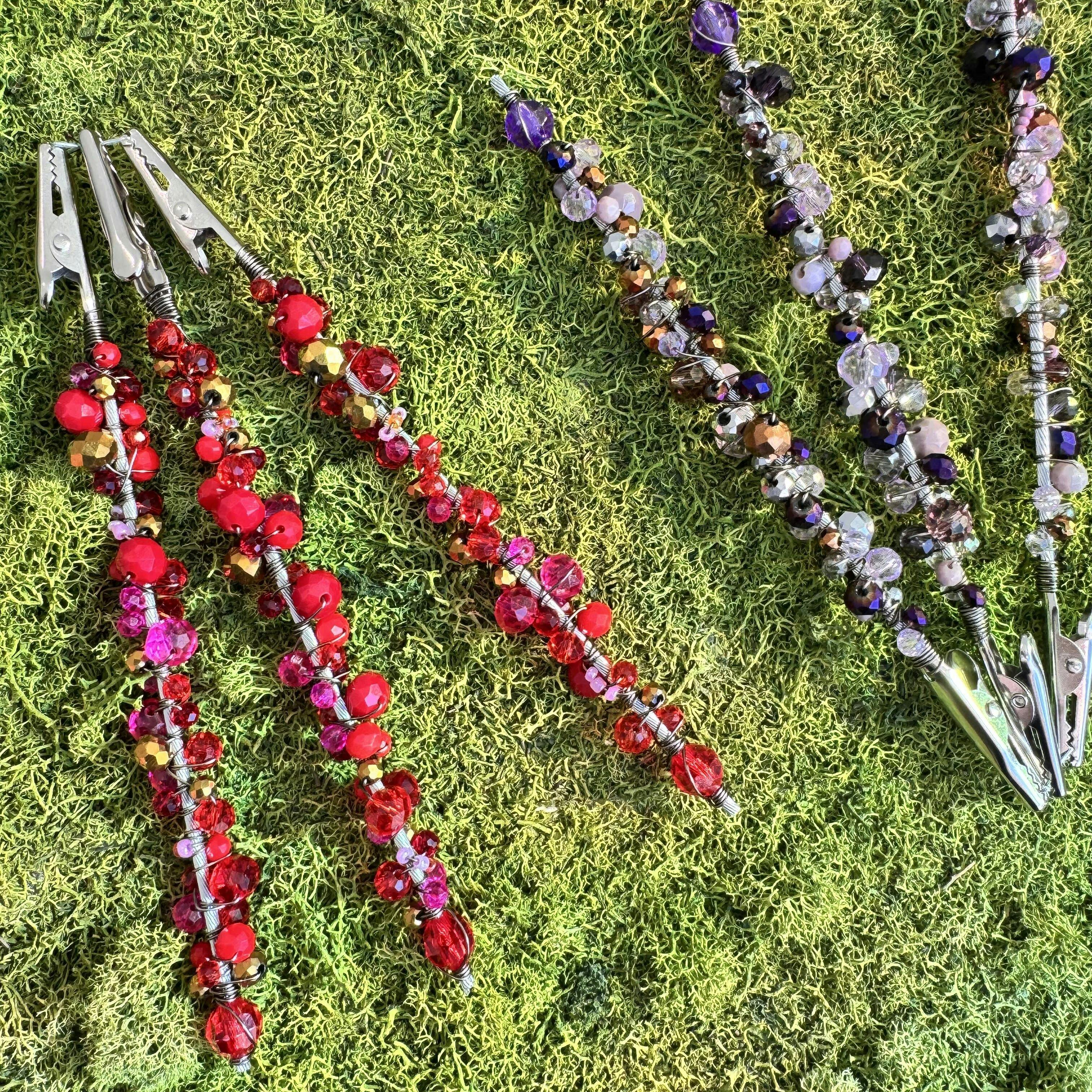 Purple Bead Wrapped Roach Clip