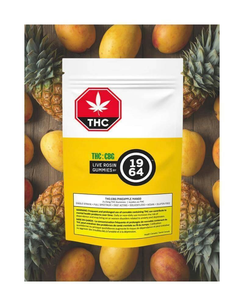 1964 | Live Rosin Pineapple Mango Soft Chew | 10mg THC + 10mg CBG