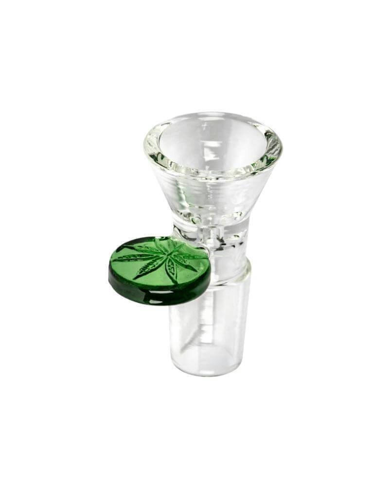 Red Eye Glass | Leaf Stamped Bong Bowl | 14mm