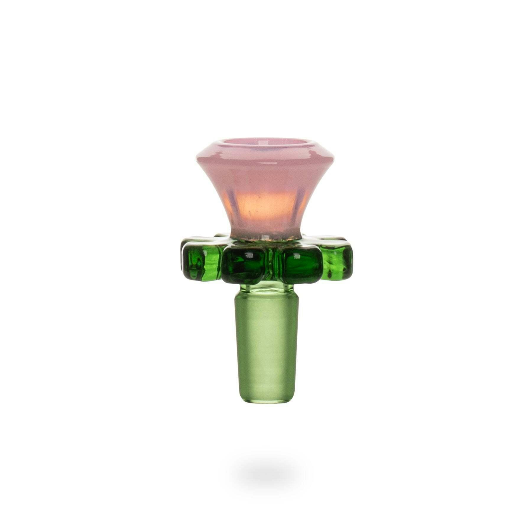 Red Eye Glass 14mm Pink Slyme Trumpet Flower Pull-Out
