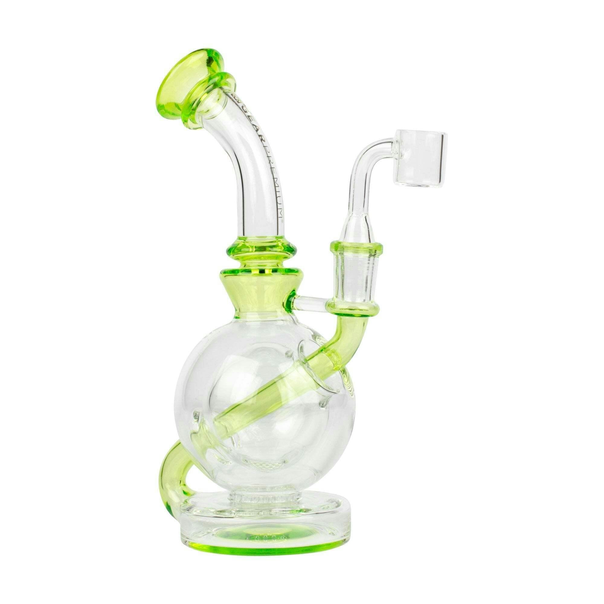 GEAR Premium 8" Tall Lime Green Nucleus Concentrate Bubbler W/Honeycomb Perc