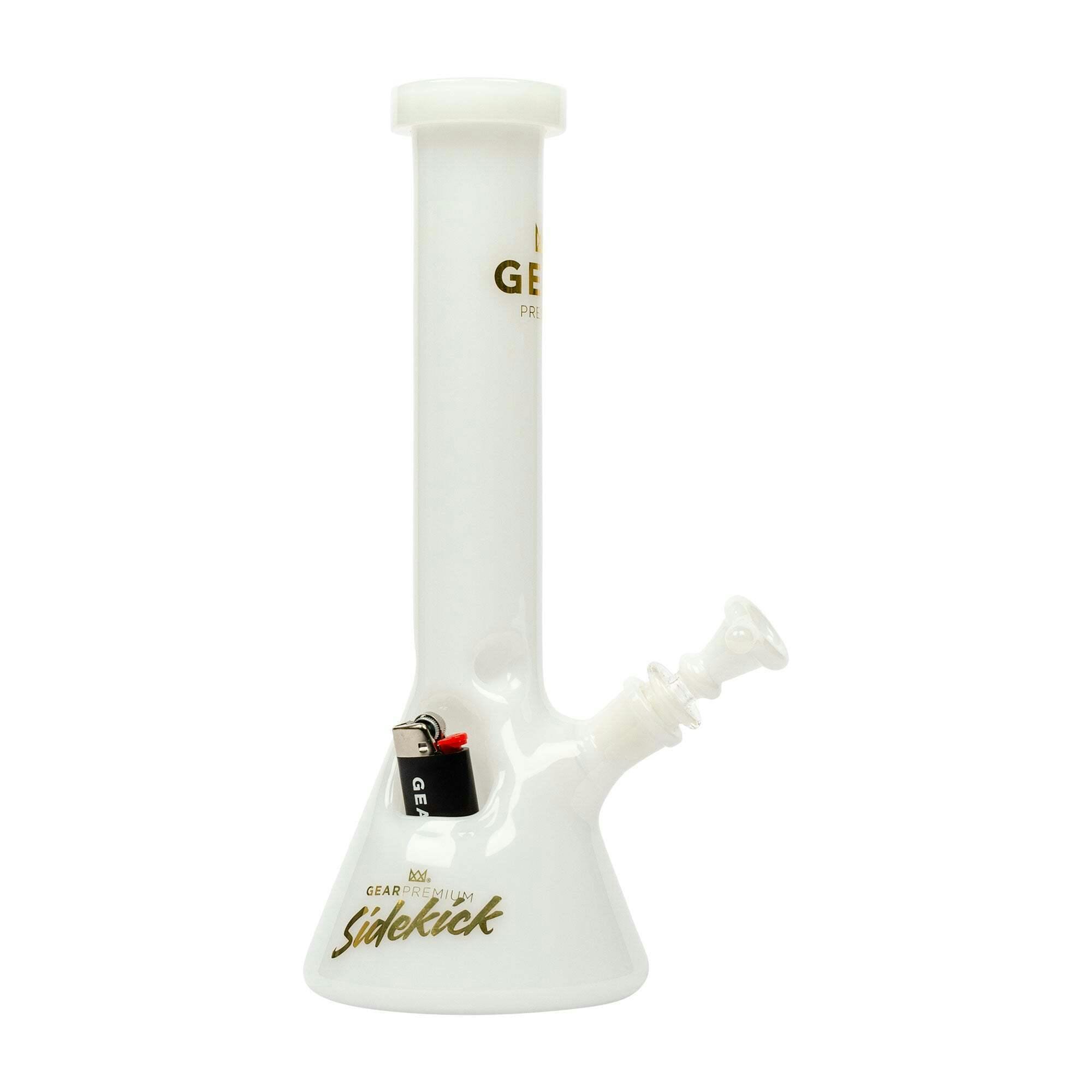 GEAR Premium 12" Tall White Sidekick Beaker Tube W/Built In Lighter Holster