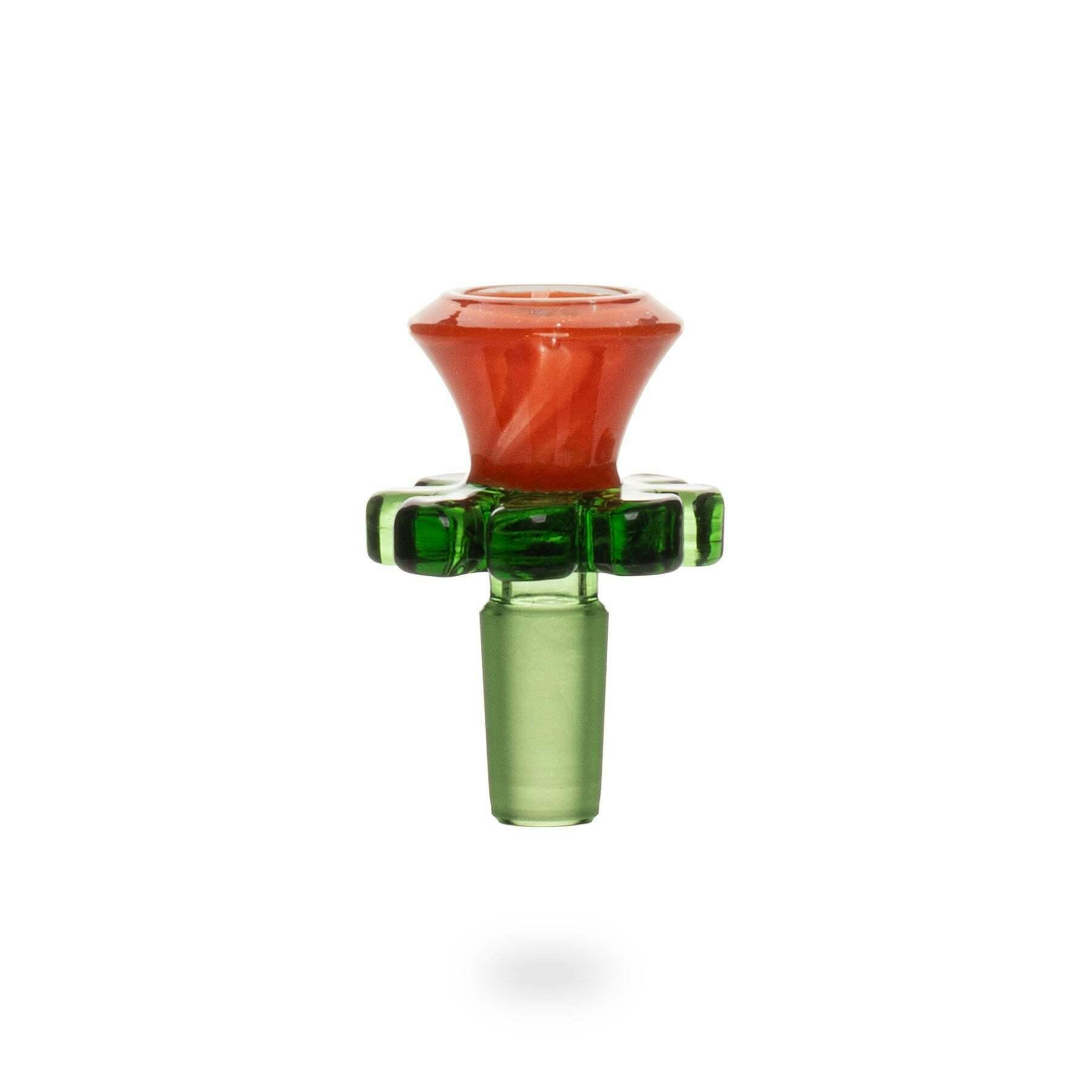 Red Eye Glass 14mm Orange Trumpet Flower Pull-Out