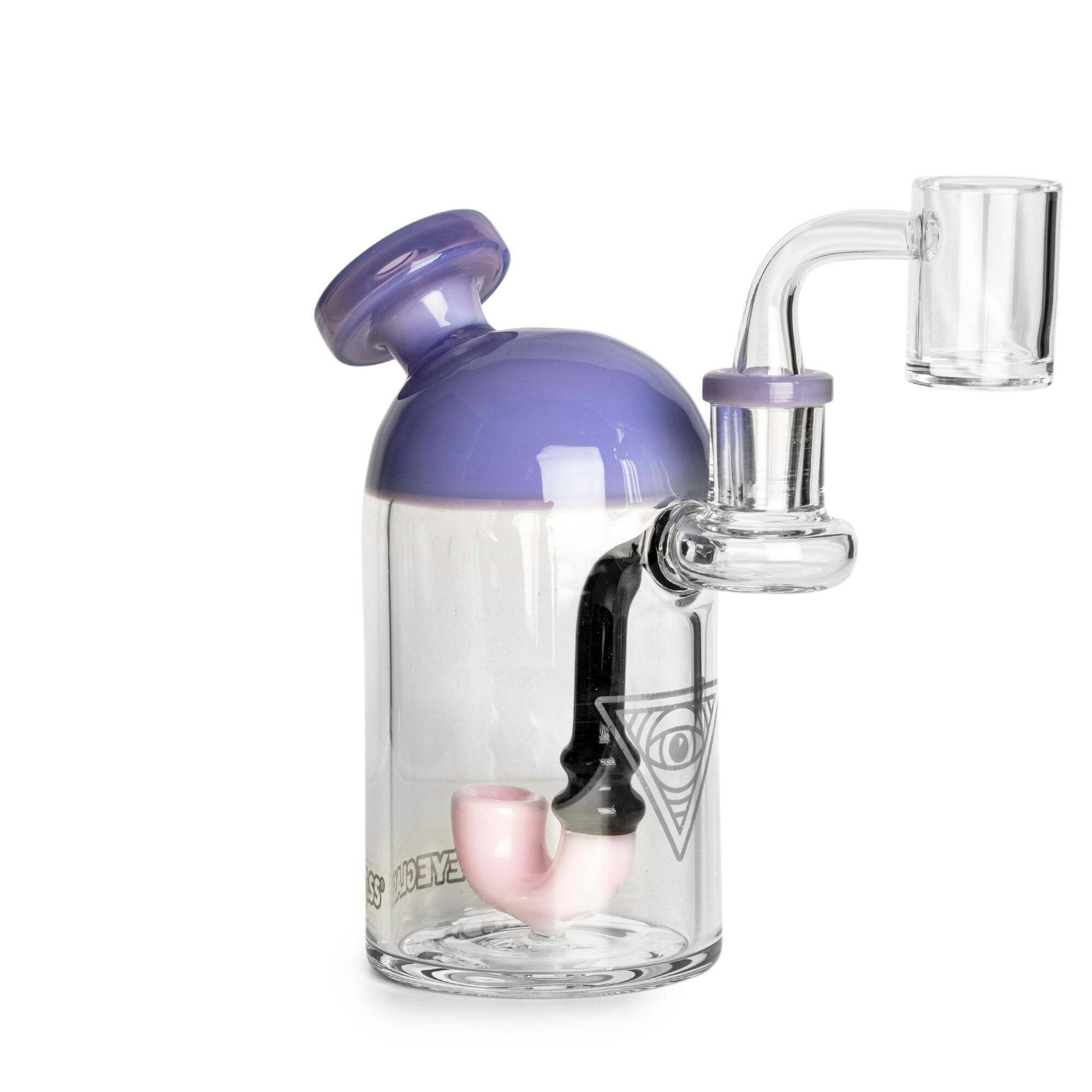 Red Eye Glass 6" Tall Purple Slyme & Pink Slyme 'Pipe In A Bottle' Concentrate Rig