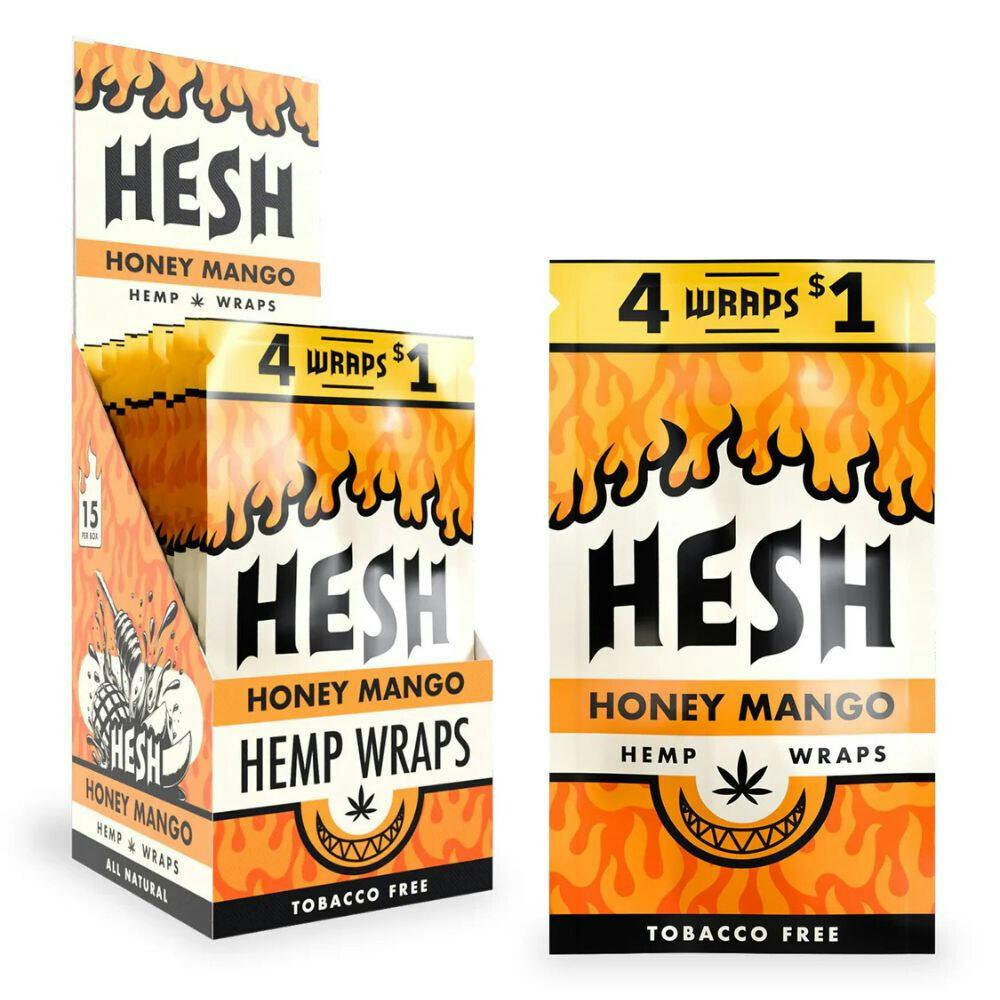 Hesh Hemp - Hemp Wraps - Honey Mango 4pk 15ct