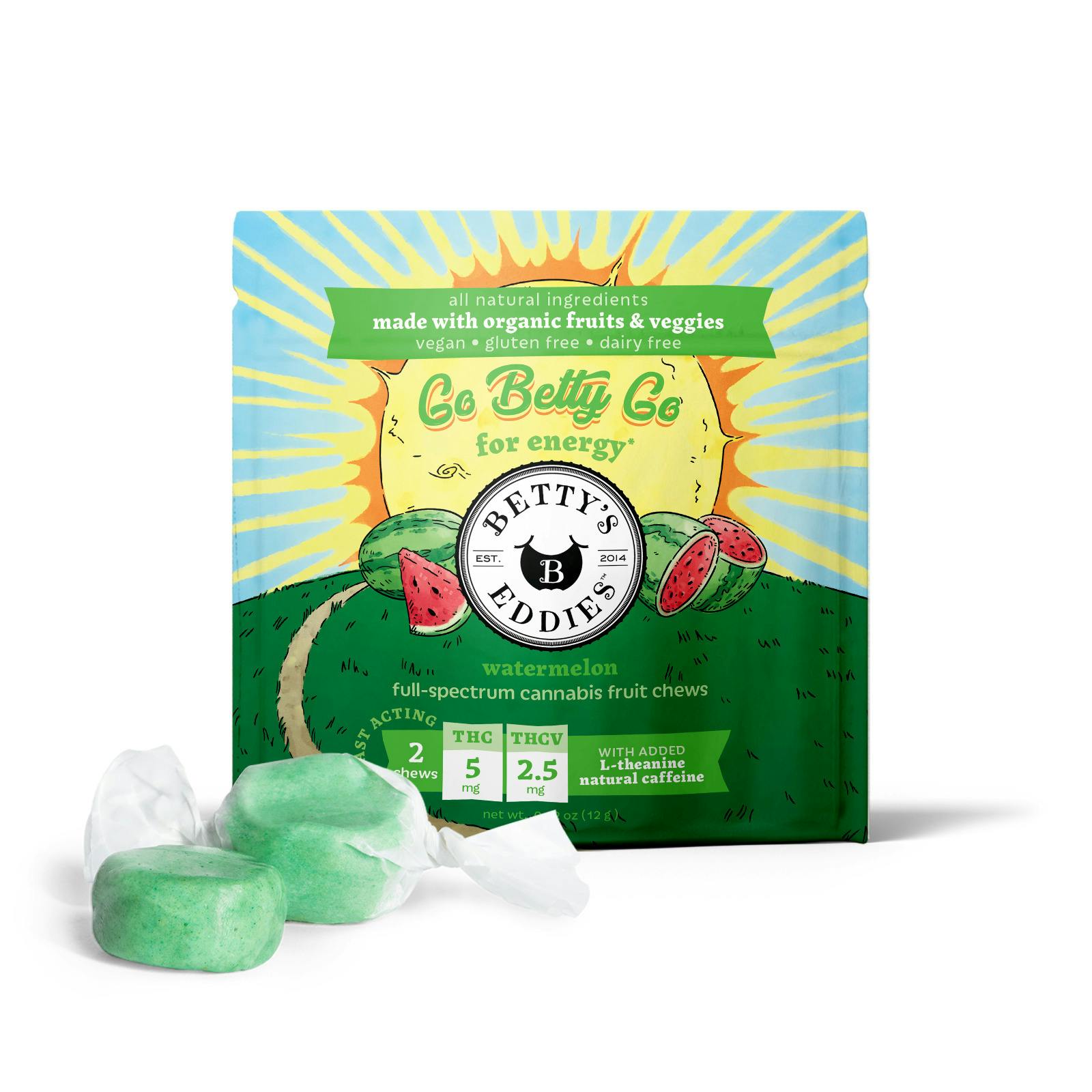 Watermelon | 10mg | 2pk | Taffy | Betty's Eddies at Bleaf Wellness Centre