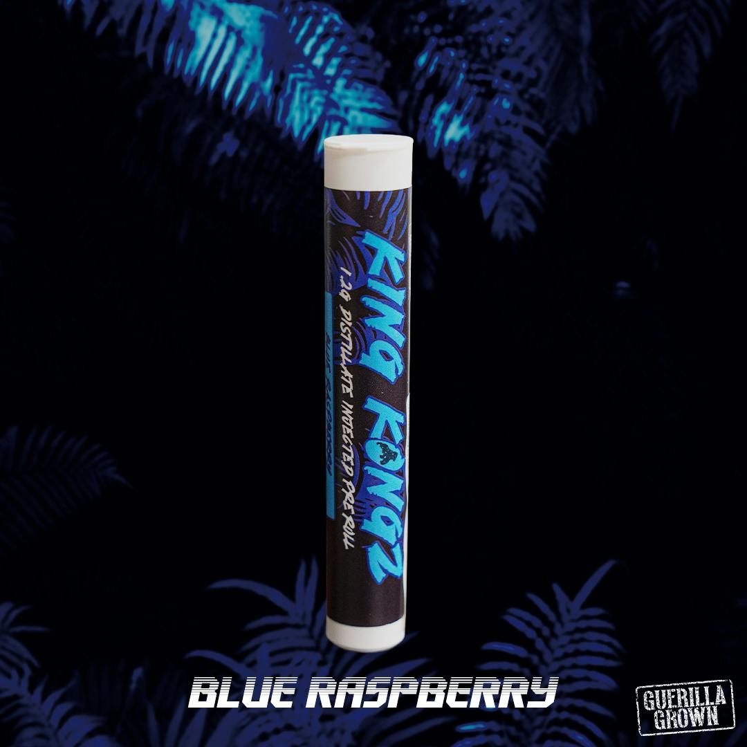 King Kongz | Blue Raspberry | 1.2G Distillate Infused Pre-Roll