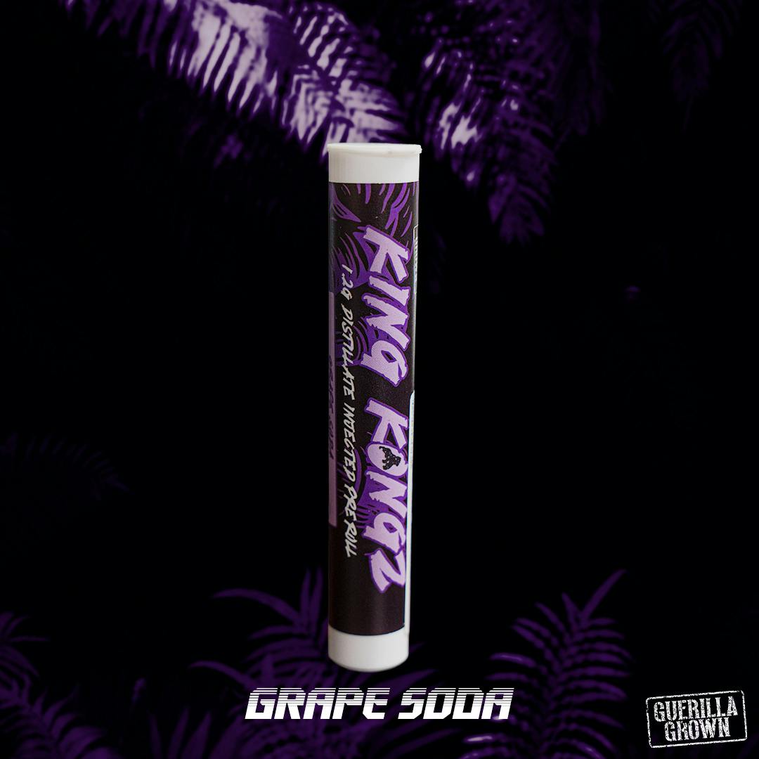 King Kongz | Grape Soda | 1.2G Distillate Infused Pre-Roll