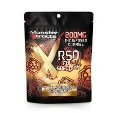 Monster Xtracts | Strawberries & Cream | 200mg RSO Gummies