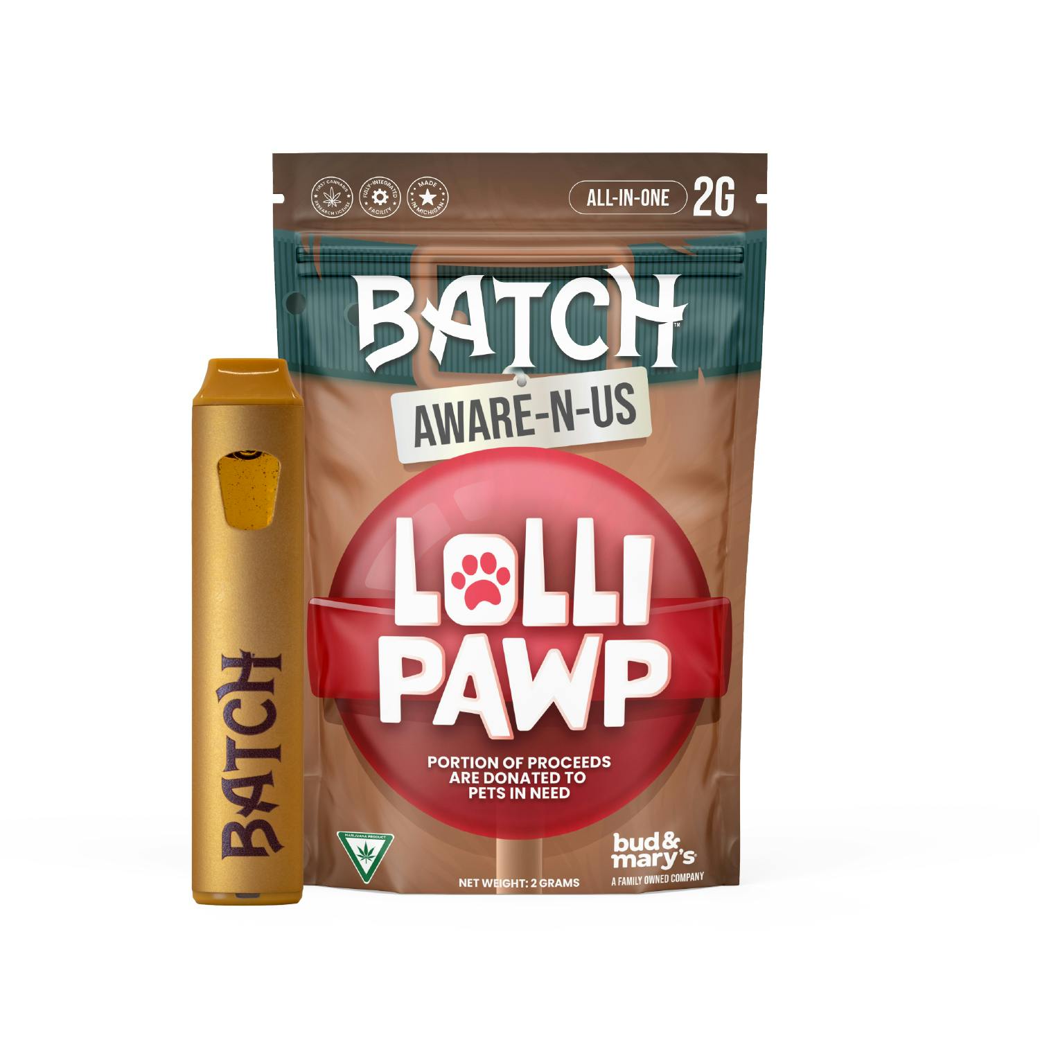 Batch | Aware-N-Us Lolli Pawp | 2G Distillate Disposable