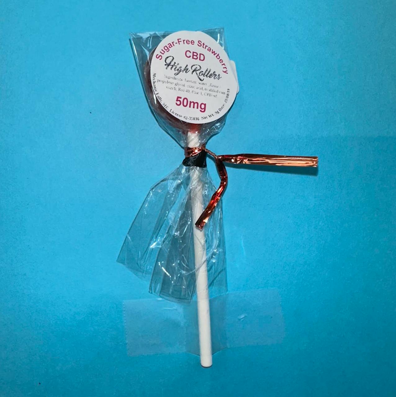 High Rollers - CBD Lollipop - Strawberry - 50mg at High Roller Cannabis Club