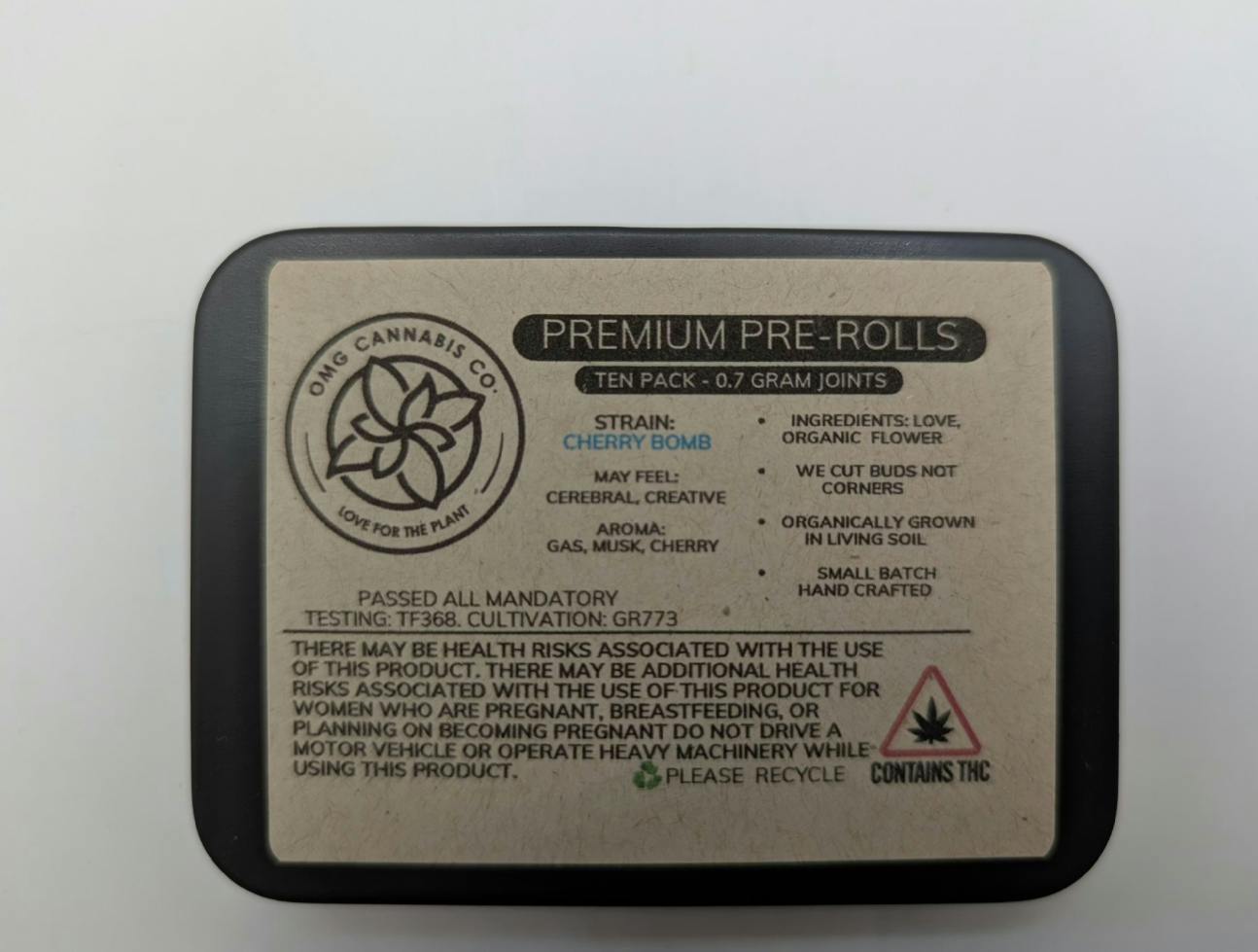 OMG Cannabis - 0.5g/10pk - Cherry Bomb - 5g at High Roller Cannabis Club