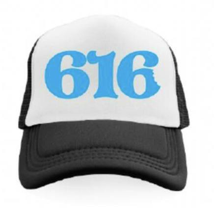 Cookies Grand Rapids 616 Trucker Hat - Black/White/Cookies Blue