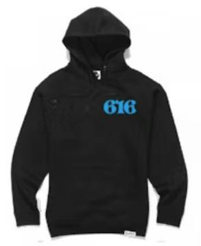 Grand Rapids 616 Black Hoodie