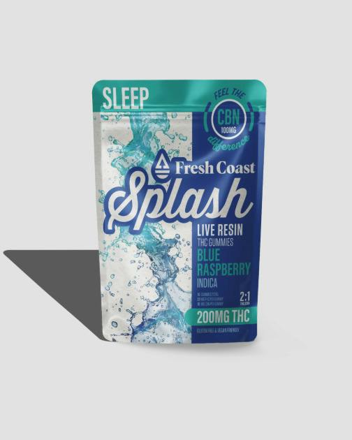 Fresh Coast Splash 200mg Gummies - Blue Raspberry Sleep 2:1 (THC:CBN)