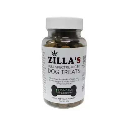 Zilla's 250mg CBD Dog Treats - Duck Flavor Mini Bottle