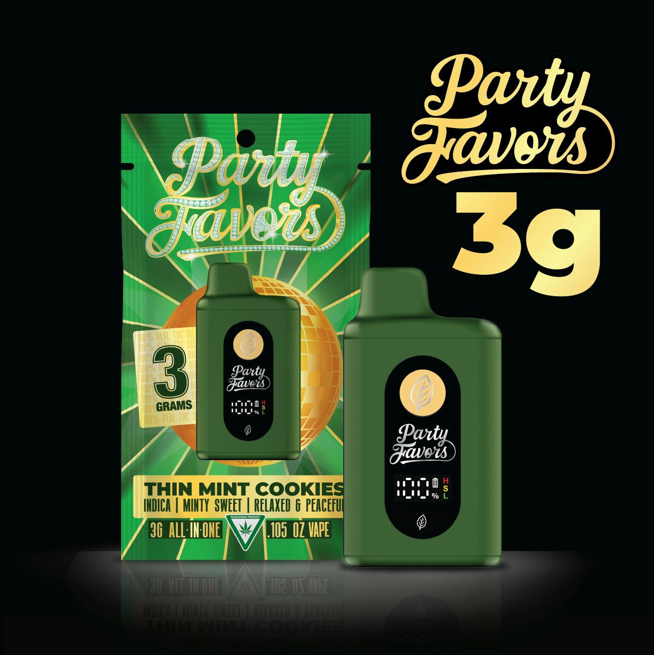 Party Favors 3g Distillate All-in-One Vape - Thin Mint Cookies