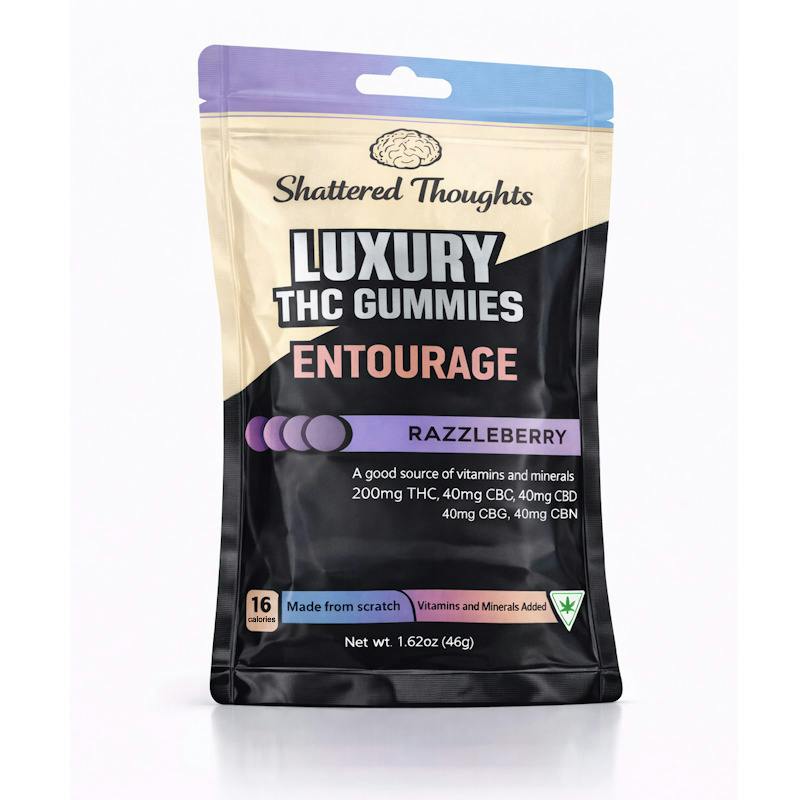 Shattered Thoughts 200mg Gummies - Entourage Blend Razzleberry