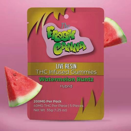 Fresh Canna 200mg Gummies - Watermelon Runtz 5 x