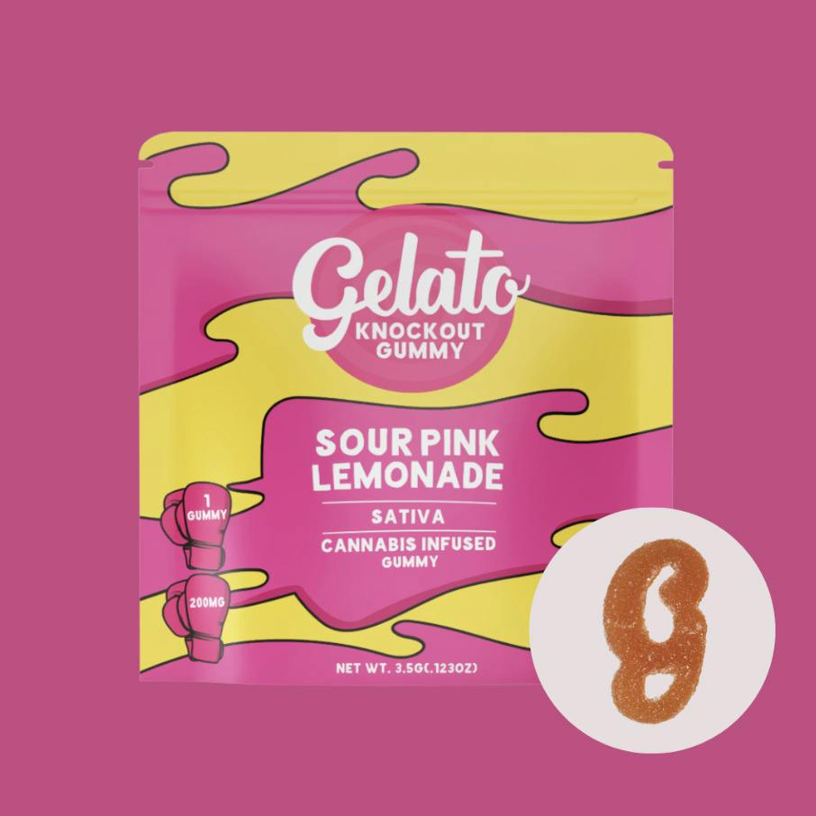 Gelato 200mg Knockout Gummy - Sour Pink Lemonade